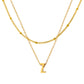 Petite Initial Necklace for Women, Layered Beaded Chain Necklace, A to Z Letter Pendant Jewelry for Daily Wear