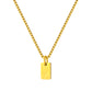 Stainless Steel Initial Necklace for Men and Women, Gold Tone Rectangular Letter Pendant Necklace, A to Z Alphabet Jewelry