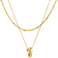 Initial Necklace for Women, Layered Beaded Chain Necklace, A to Z Letter Pendant Jewelry for Daily Wear