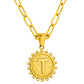 Initial Necklace for Women, Round Coin Letter Pendant, Textured Medallion Charm, Paperclip Chain Jewelry for Daily Wear