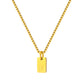 Stainless Steel Initial Necklace for Men and Women, Gold Tone Rectangular Letter Pendant Necklace, A to Z Alphabet Jewelry