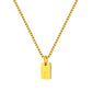 Stainless Steel Initial Necklace for Men and Women, Gold Tone Rectangular Letter Pendant Necklace, A to Z Alphabet Jewelry