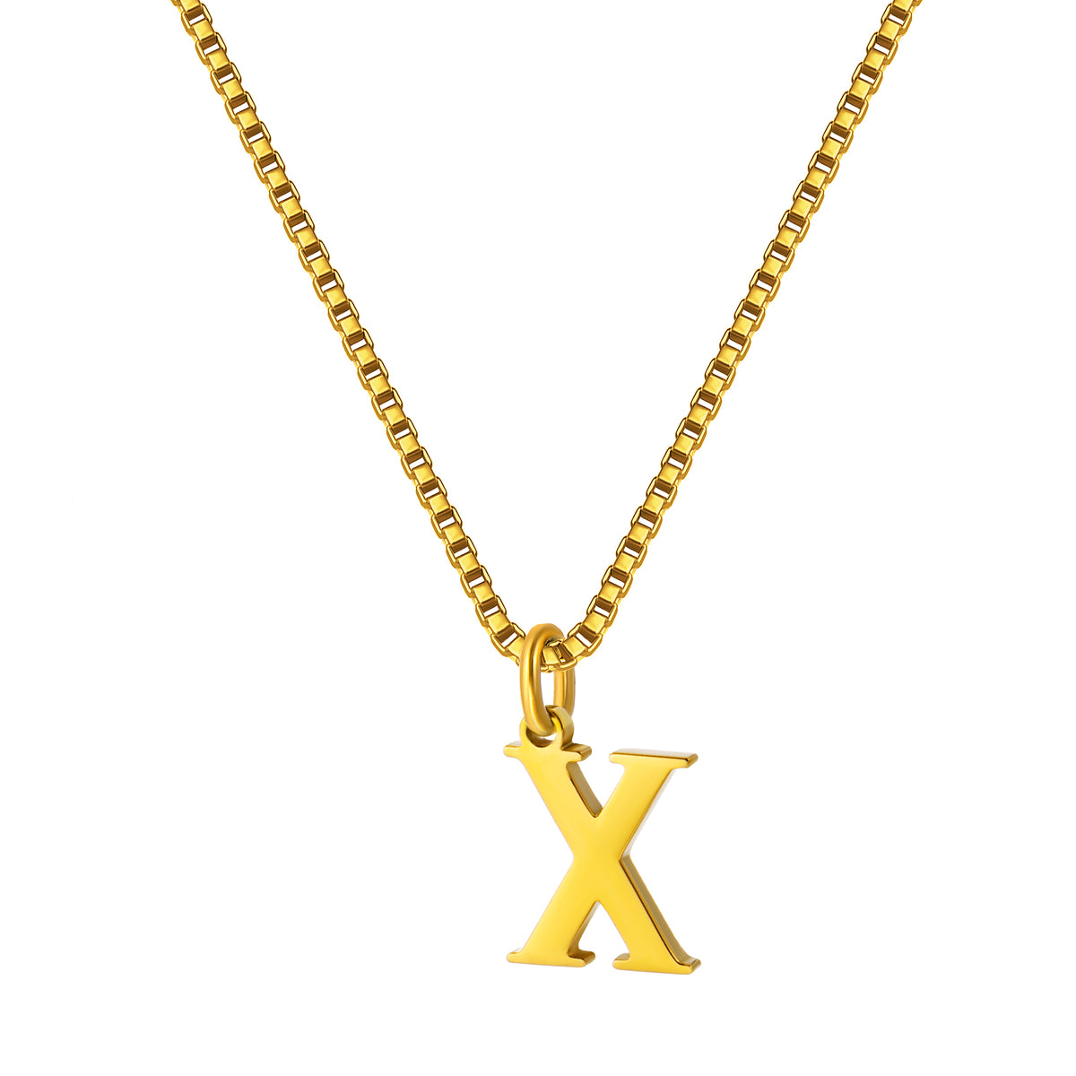 Stainless Steel Initial Necklace for Women, Gold Tone Letter Pendant Necklace, A to Z Alphabet Jewelry for Daily Wear