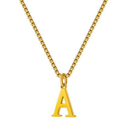 Stainless Steel Initial Necklace for Women, Gold Tone Letter Pendant Necklace, A to Z Alphabet Jewelry for Daily Wear