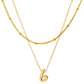 Initial Necklace for Women, Layered Beaded Chain Necklace, A to Z Letter Pendant Jewelry for Daily Wear