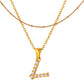 Stainless Steel Initial Necklace for Women, Gold Tone Crystal Letter Pendant, A-Z Alphabet Necklace, Personalized Jewelry Gift