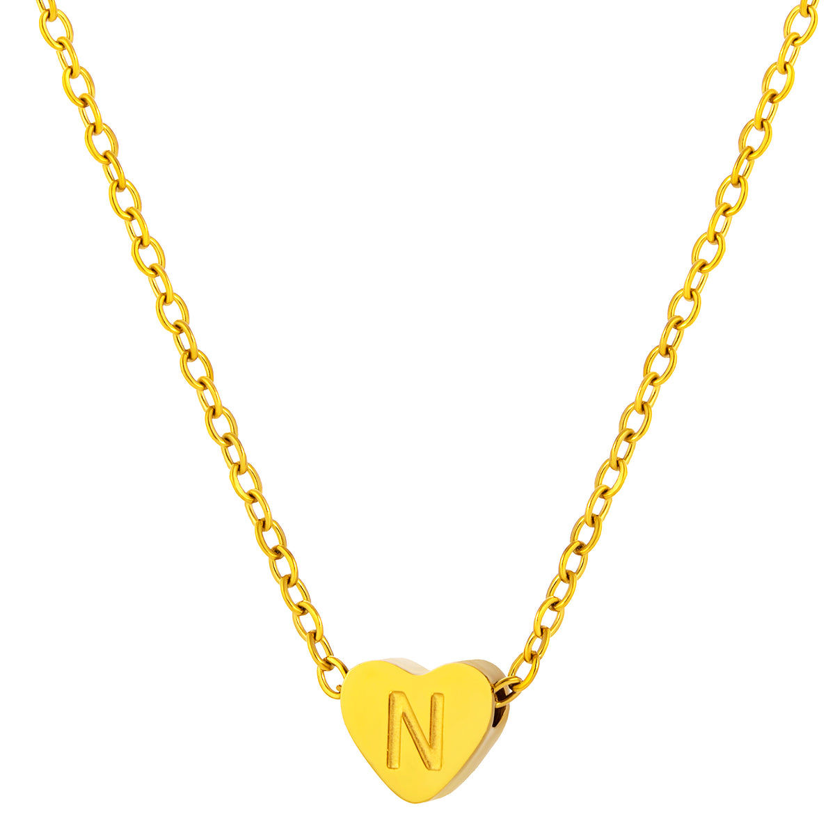 Initial Necklace for Women, Heart Letter Pendant Necklace, A to Z Alphabet Charm, Minimalist Name Jewelry