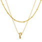 Initial Necklace for Women, Layered Beaded Chain Necklace, A to Z Letter Pendant Jewelry for Daily Wear