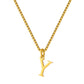 Stainless Steel Initial Necklace for Women, Gold Tone Letter Pendant Necklace, A to Z Alphabet Jewelry for Daily Wear
