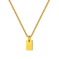 Stainless Steel Initial Necklace for Men and Women, Gold Tone Rectangular Letter Pendant Necklace, A to Z Alphabet Jewelry
