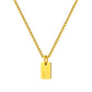 Stainless Steel Initial Necklace for Men and Women, Gold Tone Rectangular Letter Pendant Necklace, A to Z Alphabet Jewelry