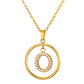 Initial Necklace for Women, Round Frame Letter Pendant, A to Z Alphabet Charm Necklace, Pave Initial Jewelry