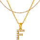 Stainless Steel Initial Necklace for Women, Gold Tone Crystal Letter Pendant, A-Z Alphabet Necklace, Personalized Jewelry Gift