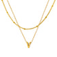 Petite Initial Necklace for Women, Layered Beaded Chain Necklace, A to Z Letter Pendant Jewelry for Daily Wear