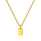 Stainless Steel Initial Necklace for Men and Women, Gold Tone Rectangular Letter Pendant Necklace, A to Z Alphabet Jewelry