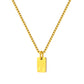 Stainless Steel Initial Necklace for Men and Women, Gold Tone Rectangular Letter Pendant Necklace, A to Z Alphabet Jewelry
