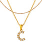 Stainless Steel Initial Necklace for Women, Gold Tone Crystal Letter Pendant, A-Z Alphabet Necklace, Personalized Jewelry Gift