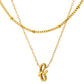 Initial Necklace for Women, Layered Beaded Chain Necklace, A to Z Letter Pendant Jewelry for Daily Wear
