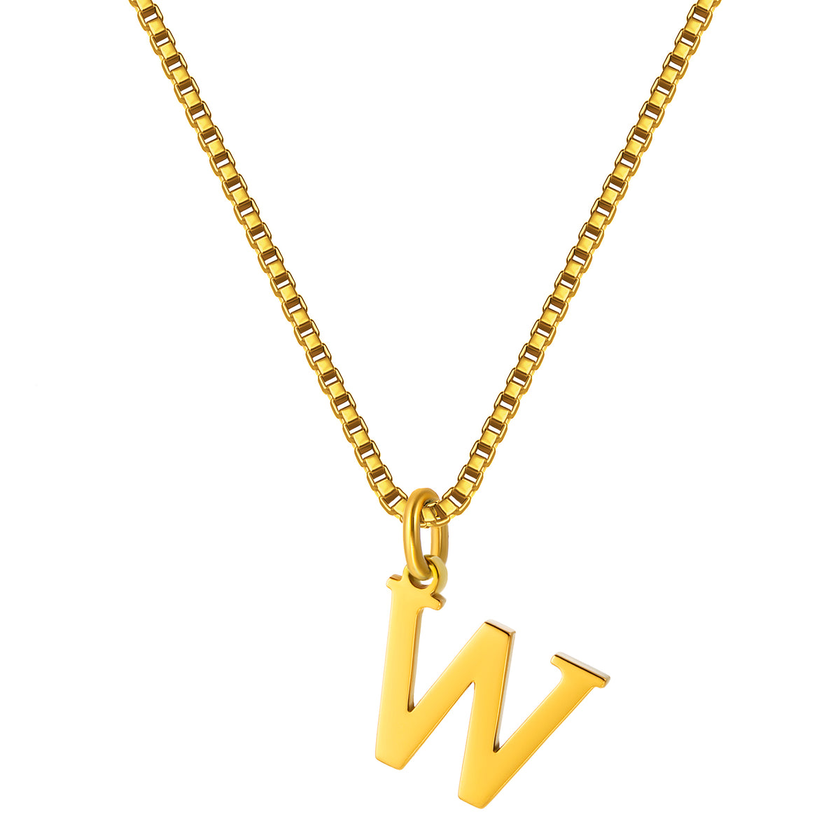 Stainless Steel Initial Necklace for Women, Gold Tone Letter Pendant Necklace, A to Z Alphabet Jewelry for Daily Wear
