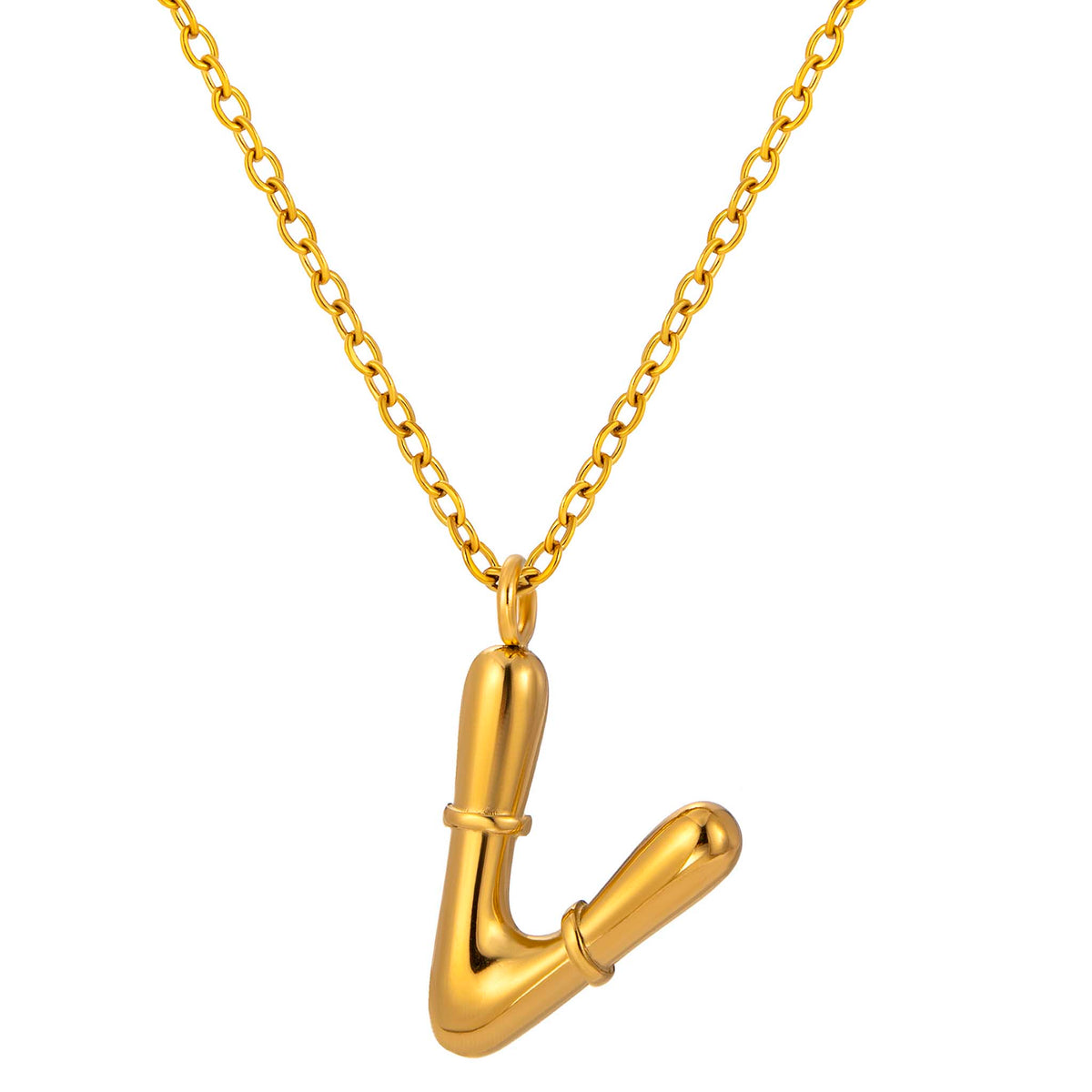 Initial Necklace for Women, Bubble Letter Pendant Necklace, Alphabet Charm Necklace, A to Z Personalized Jewelry