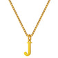 Stainless Steel Initial Necklace for Women, Gold Tone Letter Pendant Necklace, A to Z Alphabet Jewelry for Daily Wear