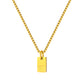 Stainless Steel Initial Necklace for Men and Women, Gold Tone Rectangular Letter Pendant Necklace, A to Z Alphabet Jewelry