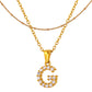 Stainless Steel Initial Necklace for Women, Gold Tone Crystal Letter Pendant, A-Z Alphabet Necklace, Personalized Jewelry Gift