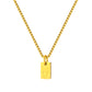 Stainless Steel Initial Necklace for Men and Women, Gold Tone Rectangular Letter Pendant Necklace, A to Z Alphabet Jewelry