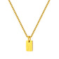Stainless Steel Initial Necklace for Men and Women, Gold Tone Rectangular Letter Pendant Necklace, A to Z Alphabet Jewelry