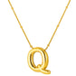 Initial Necklace for Women, Bubble Letter Pendant Necklace, A to Z Alphabet Charm, Beaded Chain Jewelry