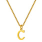 Stainless Steel Initial Necklace for Women, Gold Tone Letter Pendant Necklace, A to Z Alphabet Jewelry for Daily Wear