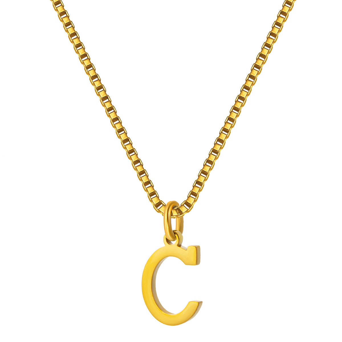 Stainless Steel Initial Necklace for Women, Gold Tone Letter Pendant Necklace, A to Z Alphabet Jewelry for Daily Wear