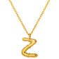 Initial Necklace for Women, Bubble Letter Pendant Necklace, Alphabet Charm Necklace, A to Z Personalized Jewelry