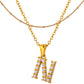 Stainless Steel Initial Necklace for Women, Gold Tone Crystal Letter Pendant, A-Z Alphabet Necklace, Personalized Jewelry Gift