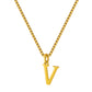 Stainless Steel Initial Necklace for Women, Gold Tone Letter Pendant Necklace, A to Z Alphabet Jewelry for Daily Wear