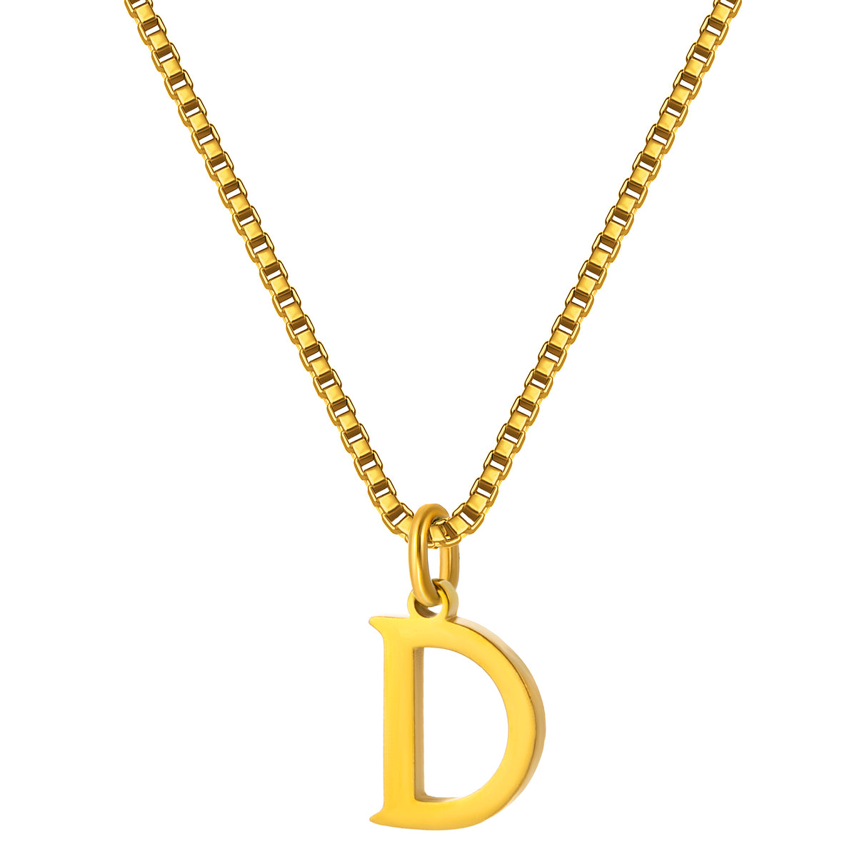 Stainless Steel Initial Necklace for Women, Gold Tone Letter Pendant Necklace, A to Z Alphabet Jewelry for Daily Wear