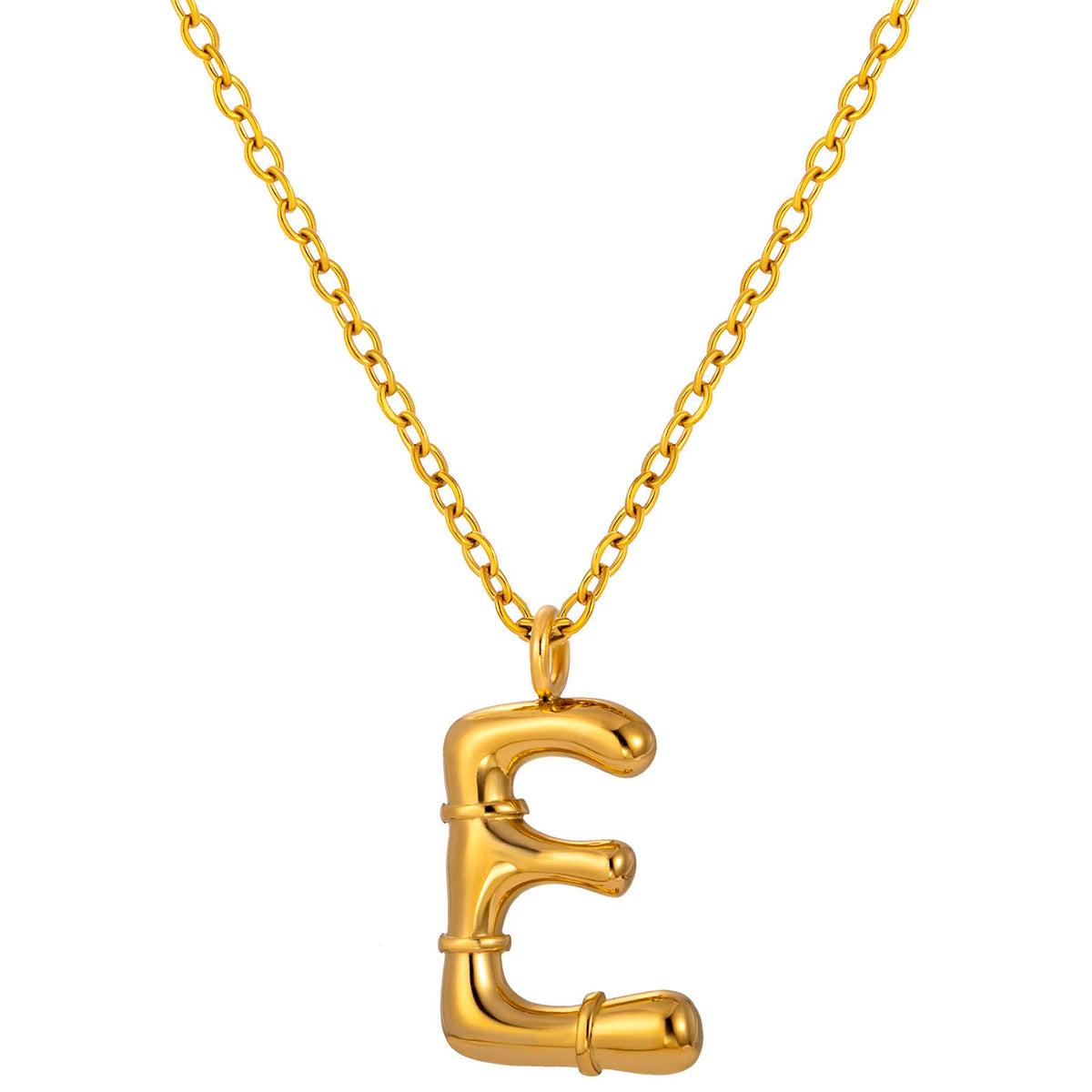 Initial Necklace for Women, Bubble Letter Pendant Necklace, Alphabet Charm Necklace, A to Z Personalized Jewelry