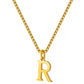 Stainless Steel Initial Necklace for Women, Gold Tone Letter Pendant Necklace, A to Z Alphabet Jewelry for Daily Wear