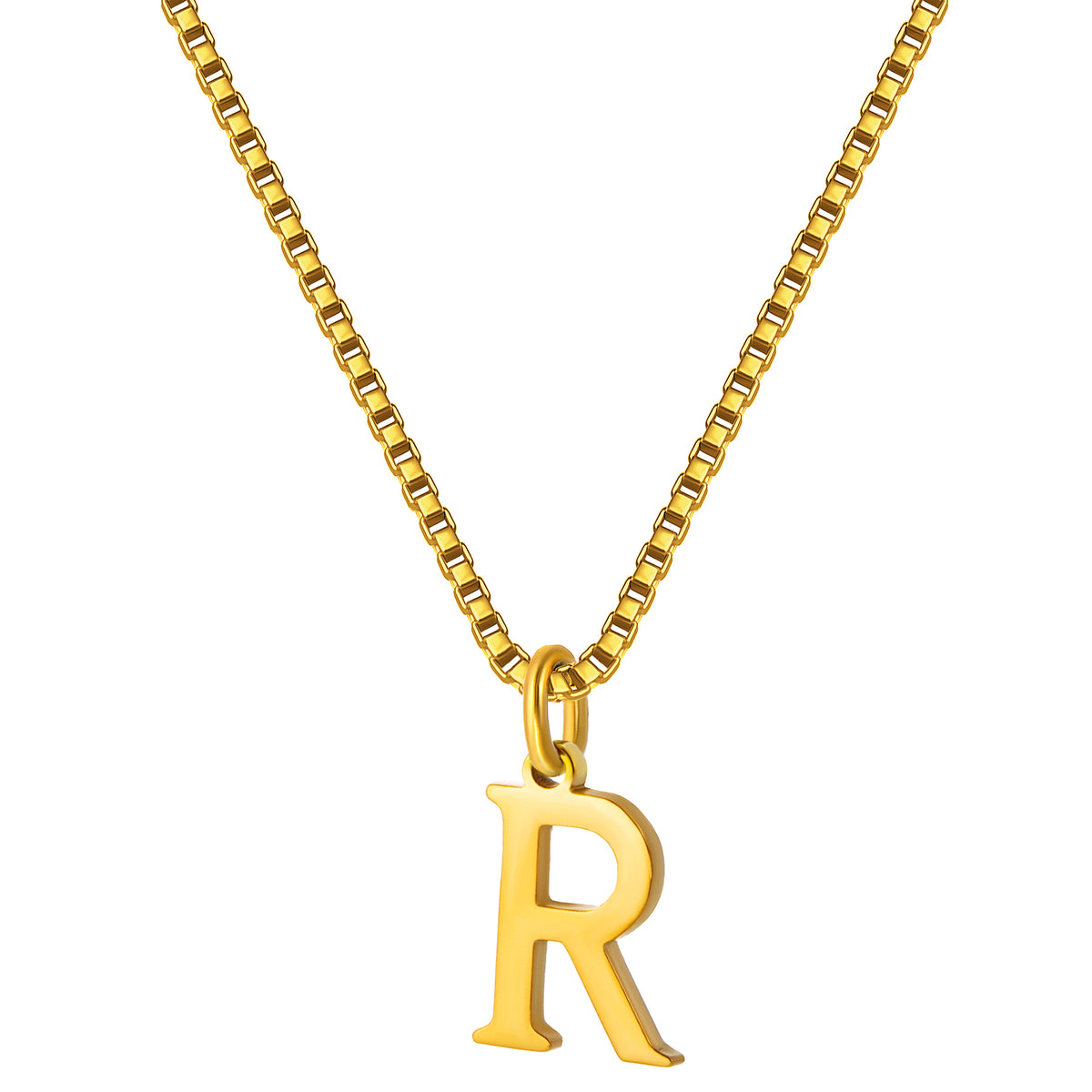 Stainless Steel Initial Necklace for Women, Gold Tone Letter Pendant Necklace, A to Z Alphabet Jewelry for Daily Wear