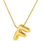 Initial Necklace for Women, Bubble Letter Pendant Necklace, A to Z Alphabet Charm, Beaded Chain Jewelry