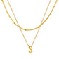 Petite Initial Necklace for Women, Layered Beaded Chain Necklace, A to Z Letter Pendant Jewelry for Daily Wear