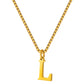 Stainless Steel Initial Necklace for Women, Gold Tone Letter Pendant Necklace, A to Z Alphabet Jewelry for Daily Wear