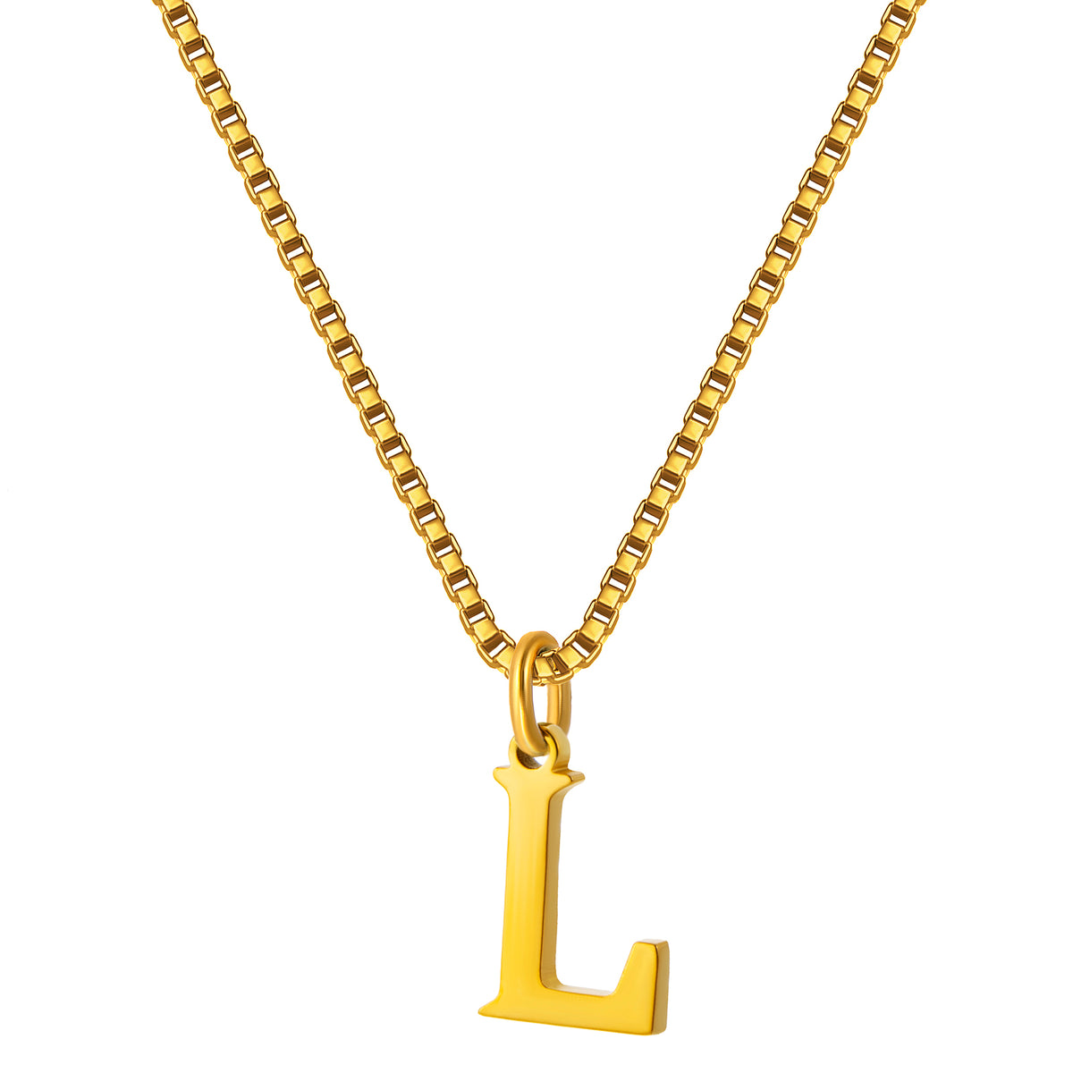 Stainless Steel Initial Necklace for Women, Gold Tone Letter Pendant Necklace, A to Z Alphabet Jewelry for Daily Wear