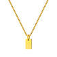Stainless Steel Initial Necklace for Men and Women, Gold Tone Rectangular Letter Pendant Necklace, A to Z Alphabet Jewelry