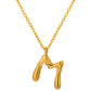 Initial Necklace for Women, Bubble Letter Pendant Necklace, Alphabet Charm Necklace, A to Z Personalized Jewelry