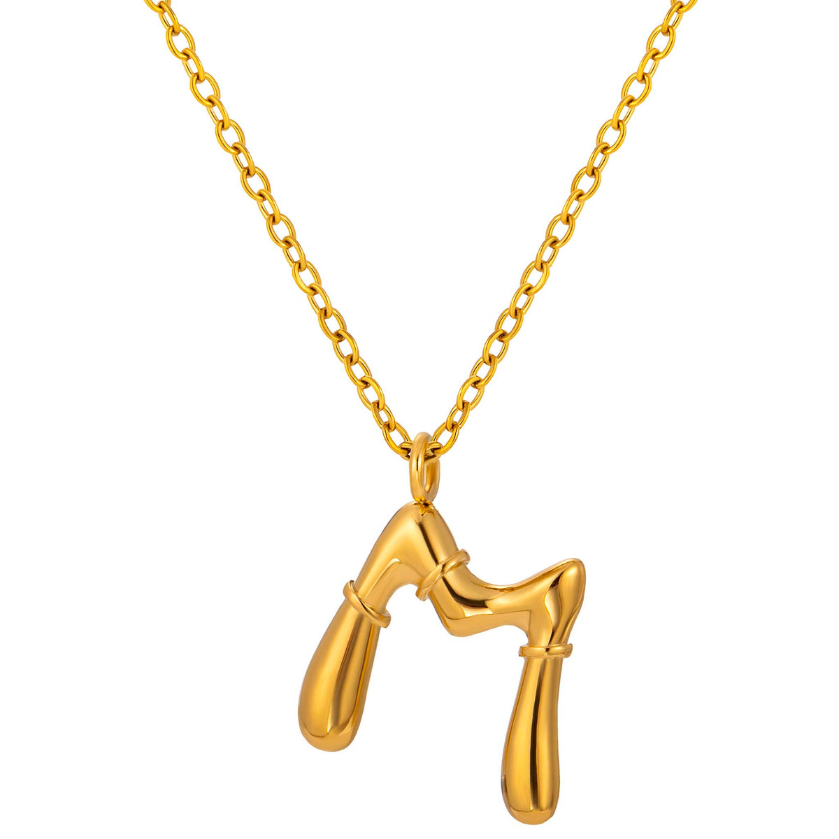 Initial Necklace for Women, Bubble Letter Pendant Necklace, Alphabet Charm Necklace, A to Z Personalized Jewelry