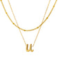 Initial Necklace for Women, Layered Beaded Chain Necklace, A to Z Letter Pendant Jewelry for Daily Wear