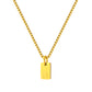 Stainless Steel Initial Necklace for Men and Women, Gold Tone Rectangular Letter Pendant Necklace, A to Z Alphabet Jewelry