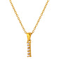 Stainless Steel Initial Necklace for Men and Women, Gold Tone Rhinestone Letter Pendant, A to Z Alphabet Jewelry, 21 x 13 mm