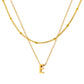 Petite Initial Necklace for Women, Layered Beaded Chain Necklace, A to Z Letter Pendant Jewelry for Daily Wear